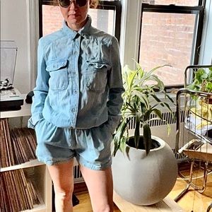 AG jeans denim romper, Sz medium with pockets and elastic waist